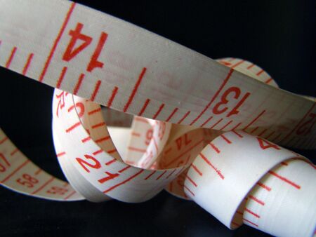 Closeup of tape measure from a sewing kit.