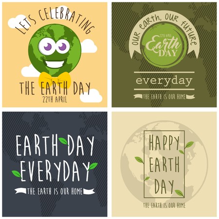 Earth day illustration templatesのイラスト素材