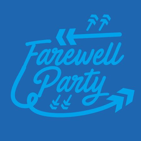 Flat Farewell Party design on blueのイラスト素材