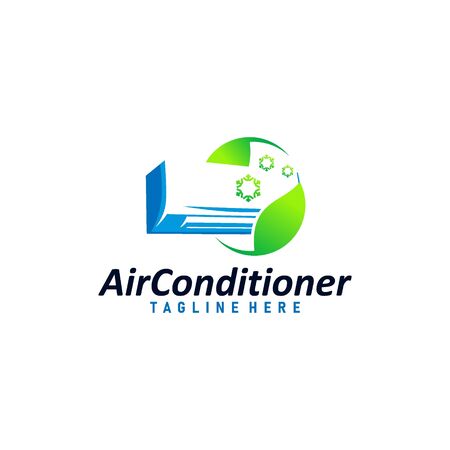 Air condition logo concept vector. Technology device for adjust air condition. Cooler device logo template vectorのイラスト素材