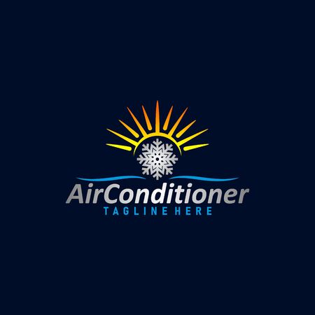 Air condition logo concept vector. Technology device for adjust air condition. Cooler device logo template vectorのイラスト素材