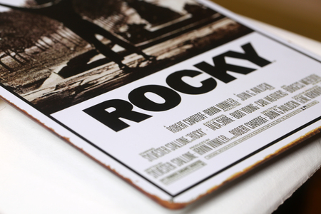 English Lodge Movie Poster on tableのeditorial素材