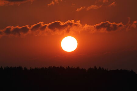 Sunset in summer heatの写真素材