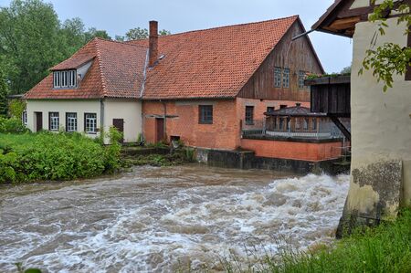 House under water floodのeditorial素材