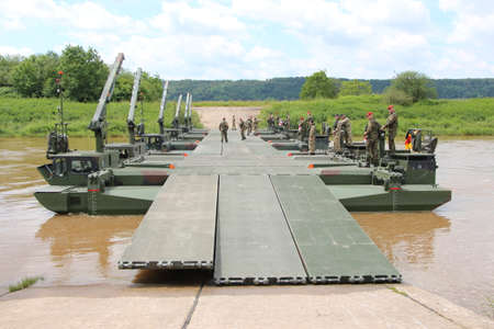 Military of the German and British troops in to environment