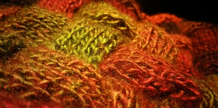 Knitted Background using variegated yarn in Entrelac Style