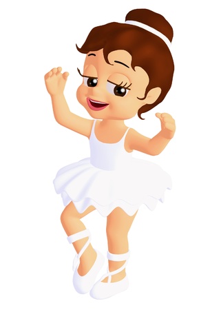 Young dancing girl with a white tutuの写真素材