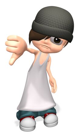 3d man with the thumb down の写真素材