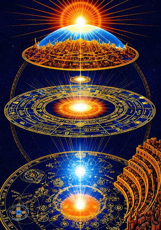 Mystical geometry. Psychedelic fractal art. 3D renderingの素材