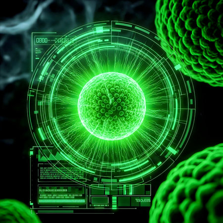 Digital illustration of  virus in colour  background   High resolutionの素材
