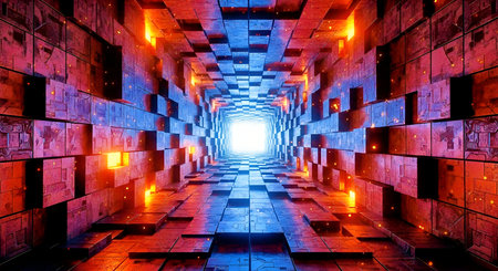 3D rendering of abstract technology concept background ready for banner ad or posterの素材