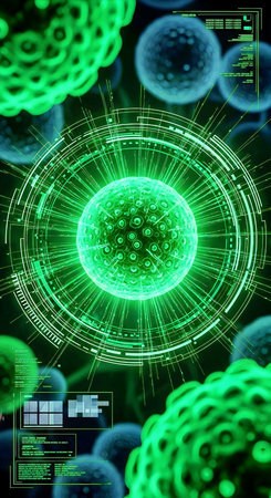 Digital illustration of  HIV  in colour  background. Conceptual image of  virusの素材