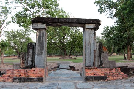   ancient temple  at Sukhothai historical park Sukhothai province Thailandの写真素材