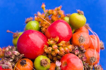 Flower arrangement made of dried flowersの写真素材