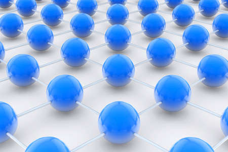 Network with blue 3D balls