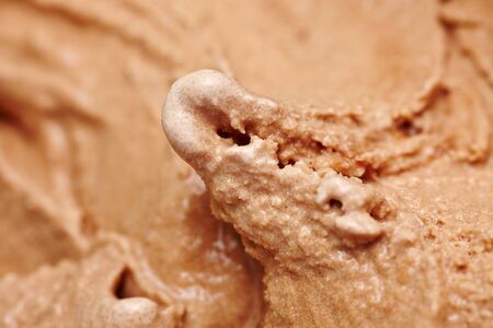 Closeup of homemade mocha ice cream in a serving containerの写真素材