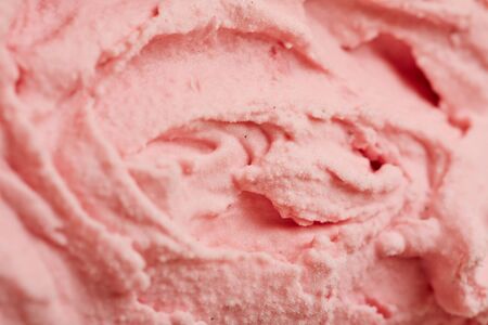 Structure of strawberry ice cream as pink background