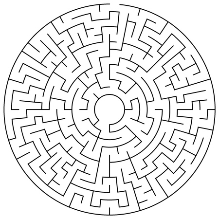 Circular maze puzzle game illustration for background or leisure timeのイラスト素材