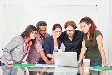 Business team in computer training learn about internet and e-learning