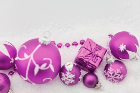 Purple background for christmas holiday greeting cardの写真素材