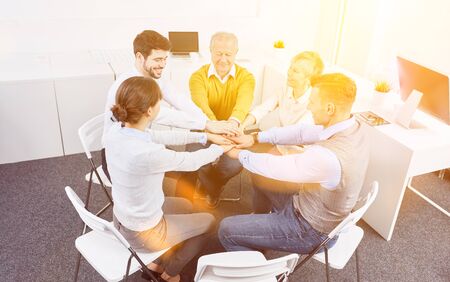 Business group in team building workshop in the office