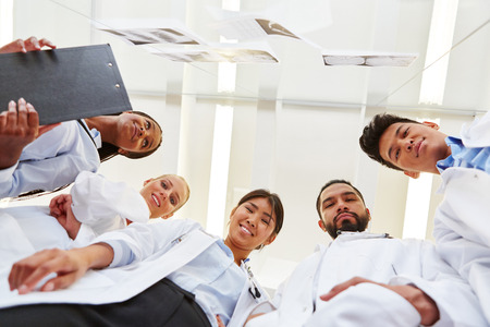 Group of students in medical school learn in workshop about diagnose in cooperationの写真素材