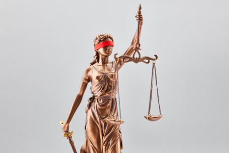 Law and Justice Concept with Justitia with Libra and sword and blindfoldの写真素材