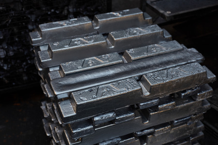Steel workpiece in metal manufacturing factoryの写真素材
