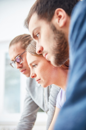 Businesspeople look thoughtfully as a symbol of responsibility and decisionの写真素材