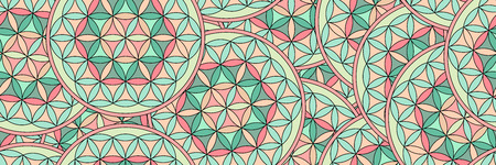 Panorama banner or background with flower seamlessly tileable pattern of life