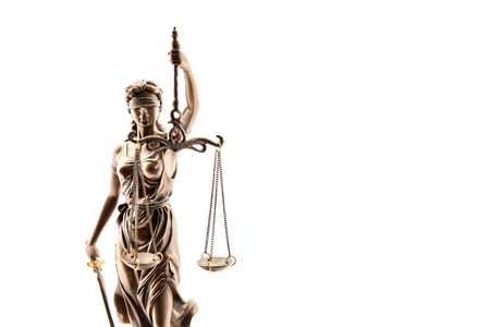 Blind Justitia with Libra as a symbol of justice and justiceの写真素材