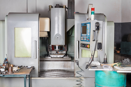 CNC machine and punch press in metallurgy factory
