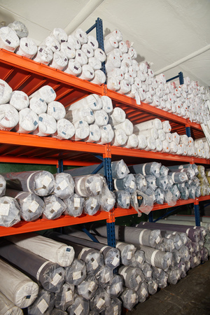 Carpet store a warehouse in a wholesale or mail order businessの写真素材