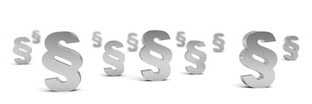 Paragraph symbols as panorama header for imprint or law contract article (3D Rendering)の写真素材