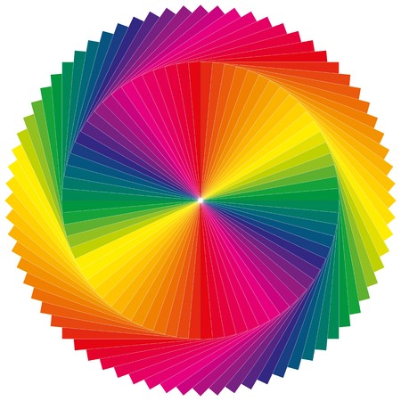 Color wheel and color wheel as a sun with many different shadesの写真素材