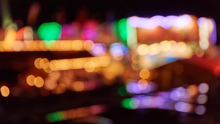 Abstract colorful bokeh lights background header with lights from fairの写真素材