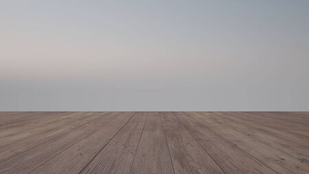 Empty room with wood floor as background (3D Rendering)