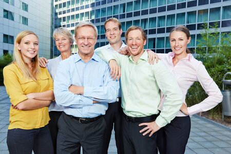 Business team career in a group of happy colleagues