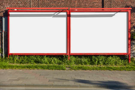 Large empty white space on the street for outdoor advertising and advertising in 18/1 formatの写真素材