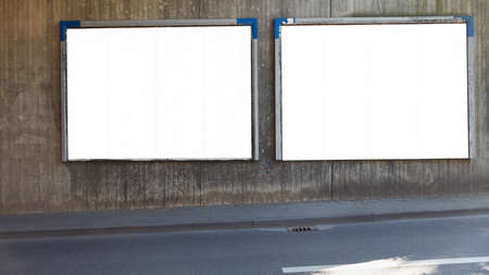 Large billboard mock-up template in city on a street
