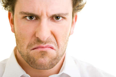 Young man looks frustratedの写真素材