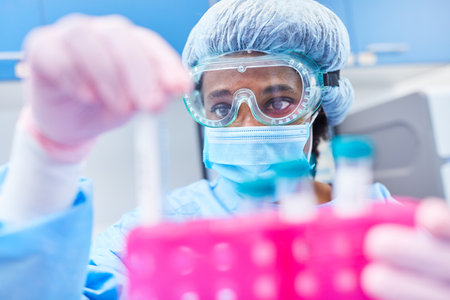 Doctors examine samples in the laboratory for mutations and gene sequences