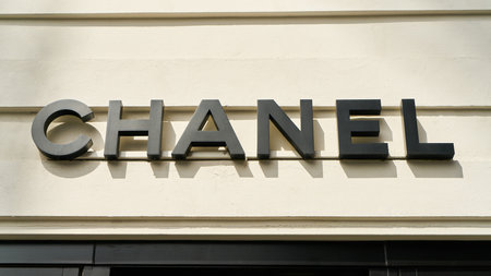 BERLIN, July 2020: Chanel brand name over fashion store in daylightのeditorial素材