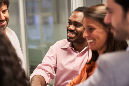 Multicultural business start-up team in a meeting or workshop