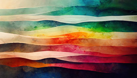 Colorful watercolor lines background headerの素材