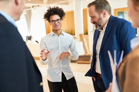Young business man as startup founder and business partner in a discussion