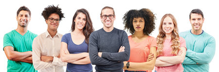 Montage of various young satisfied adults in their leisure time