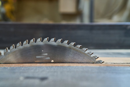 A detailed image of a circular saw blade in a working lumberyard, highlighting the importance of...