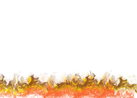 Vivid flames burning intensely against a creating a fiery effectの写真素材