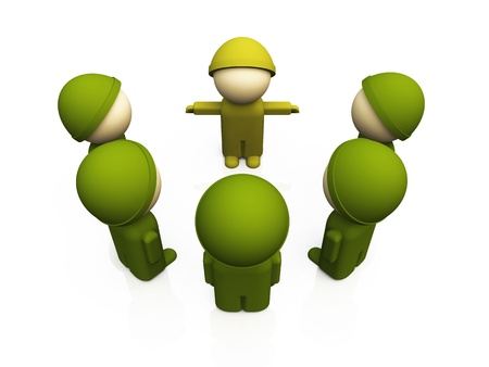 3D Soldiers on white backgroundの写真素材